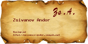 Zsivanov Andor névjegykártya