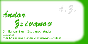 andor zsivanov business card